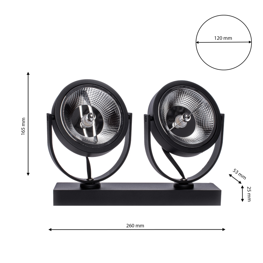 LED Kohtvalgusti LUGAR 2xAR111 - GU10/25W/230V