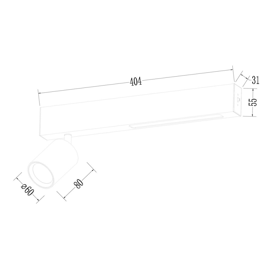 LED Kohtvalgusti MAGNET LED/5W/230V + 2xGU10/60W 3000/4000K must