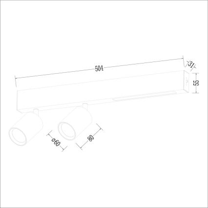 LED Kohtvalgusti MAGNET LED/5W/230V + 2xGU10/60W 3000/4000K valge