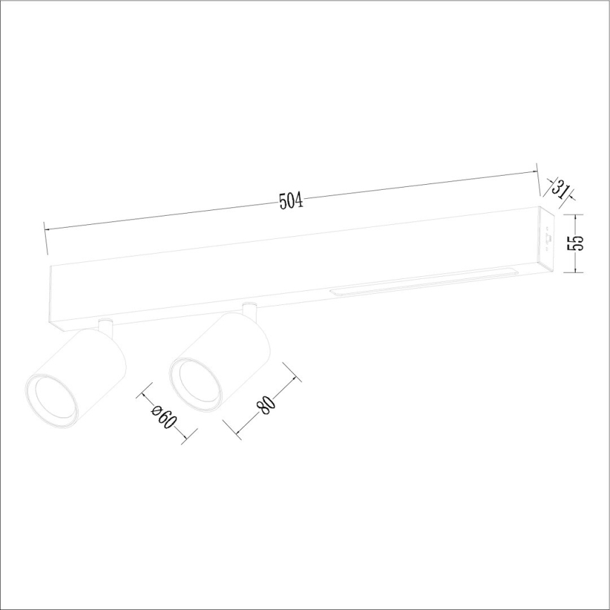 LED Kohtvalgusti MAGNET LED/5W/230V + 2xGU10/60W 3000/4000K valge