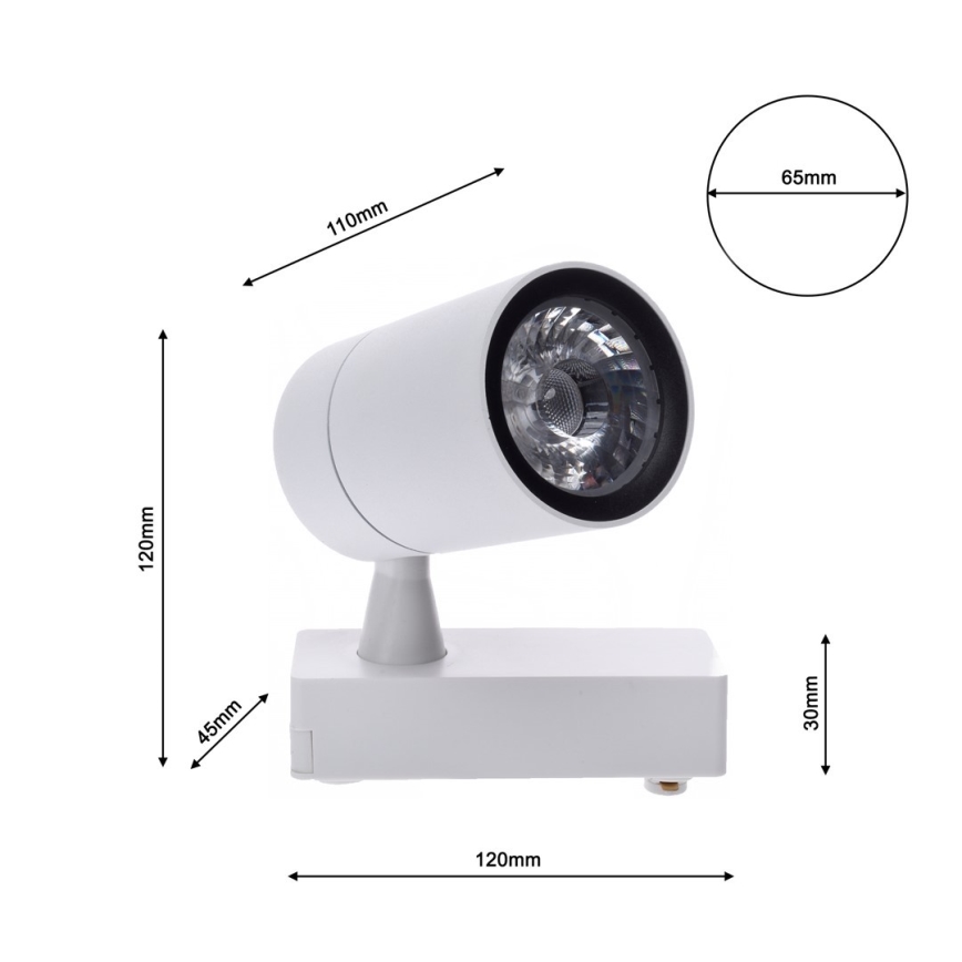 LED Kohtvalgusti rööbassüsteemi TRACK LIGHT LED/7W/230V 4000K valge