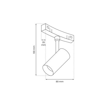 LED Kohtvalgusti rööbassüsteemile MAGNETIC TRACK LED/7W/48V 4000K must