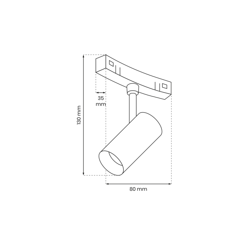 LED Kohtvalgusti rööbassüsteemile MAGNETIC TRACK LED/7W/48V 4000K must