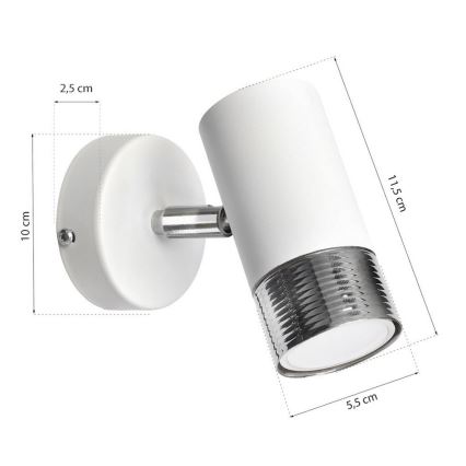 LED Kohtvalgusti seinale DANI 1xGU10/8W/230V