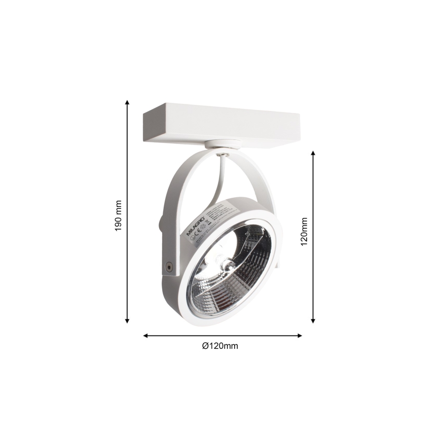 LED Kohtvalgusti seinale LUGAR 1xAR111 - GU10/25W/230V