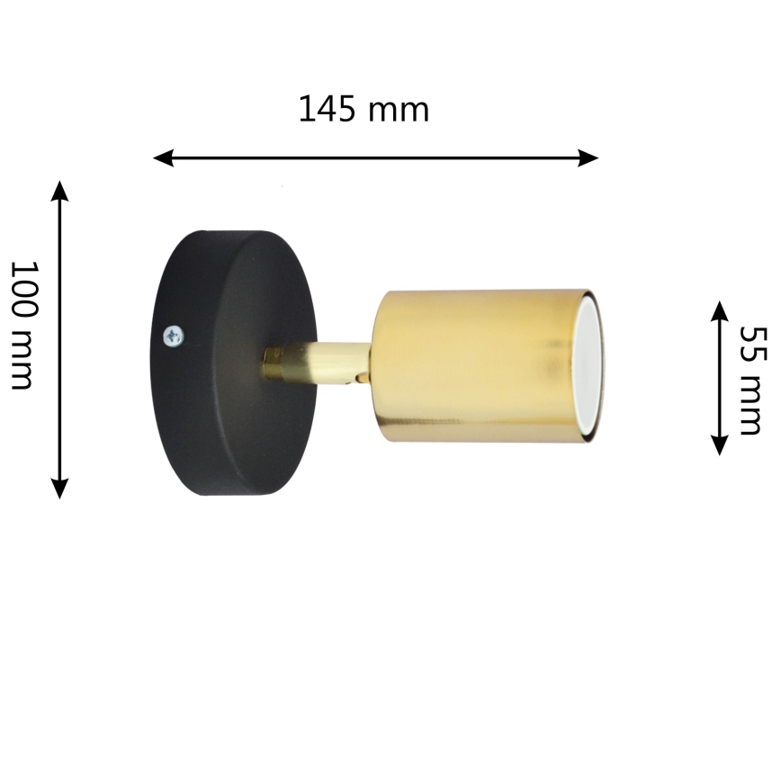 LED Kohtvalgusti seinale TUNE 1xGU10/4,8W/230V kuldne/must