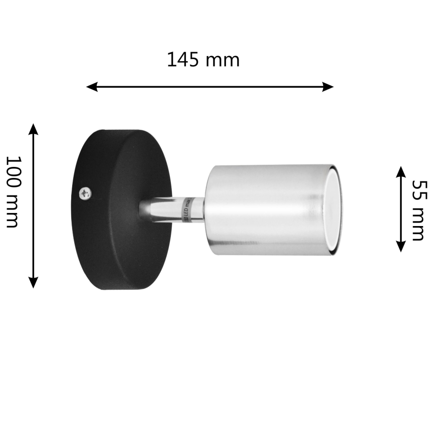 LED Kohtvalgusti seinale TUNE 1xGU10/4,8W/230V matt kroom/must