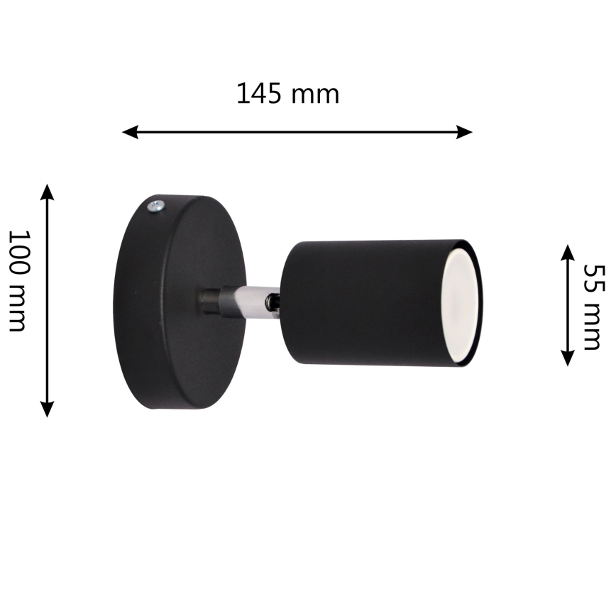 LED Kohtvalgusti seinale TUNE 1xGU10/4,8W/230V must