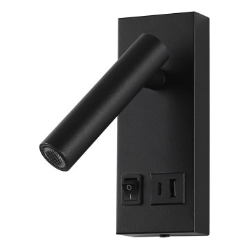 LED Kohtvalgusti seinale USB-ga LED/2W/230V must