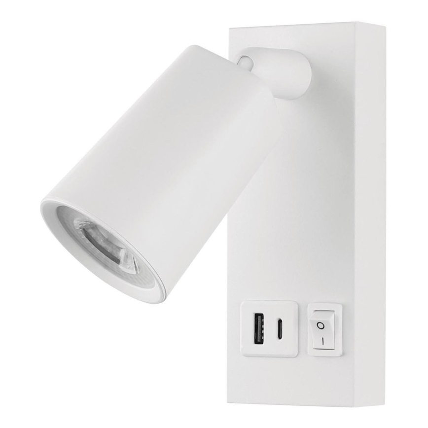 LED Kohtvalgusti seinale USB-ga LED/5W/230V must