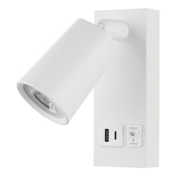LED Kohtvalgusti seinale USB-ga LED/5W/230V valge