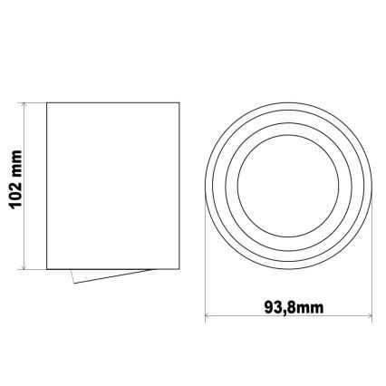 LED Kohtvalgusti TUBA 1xGU10/5W/230V 2700K must