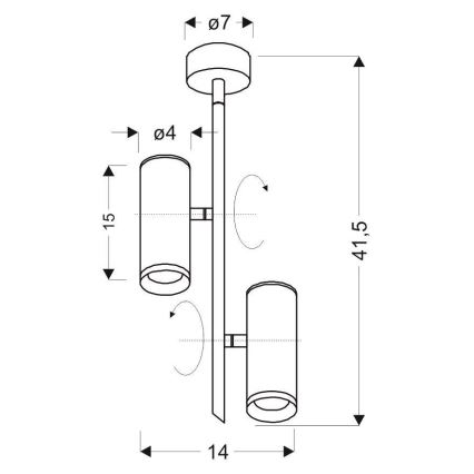 LED Kohtvalgusti TUBA 2xLED/10W/230V must