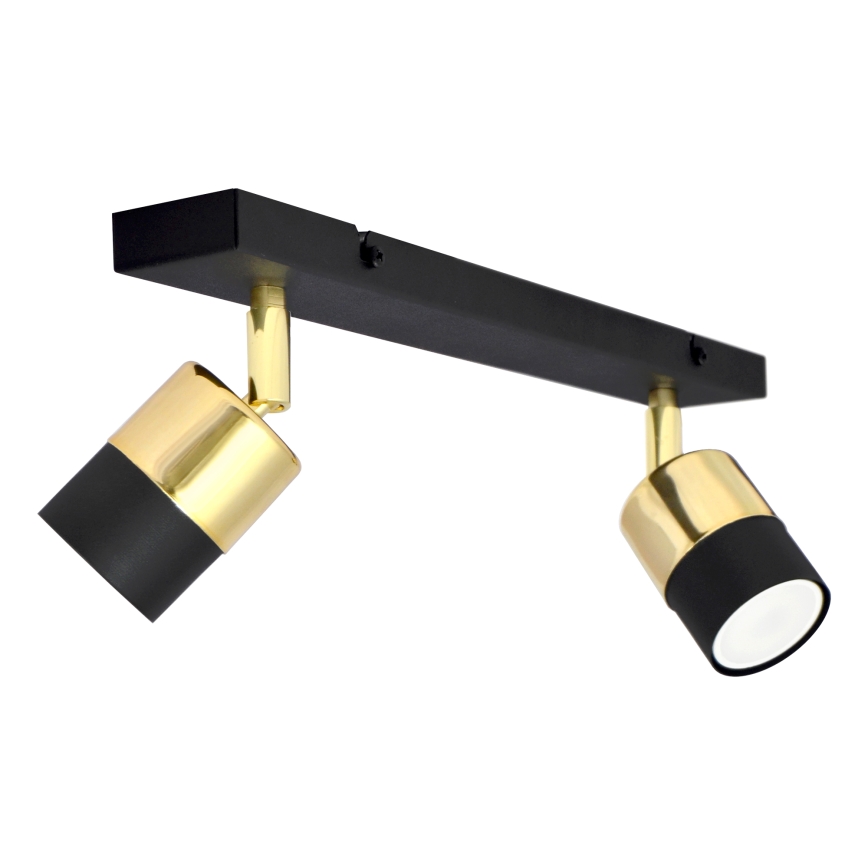 LED Kohtvalgusti TUBSSON 2xGU10/4,8W/230V must/kuldne