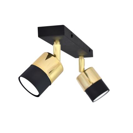 LED Kohtvalgusti TUBSSON 2xGU10/4,8W/230V must/kuldne