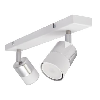 LED Kohtvalgusti TUBSSON 2xGU10/4,8W/230V valge/läikiv kroom