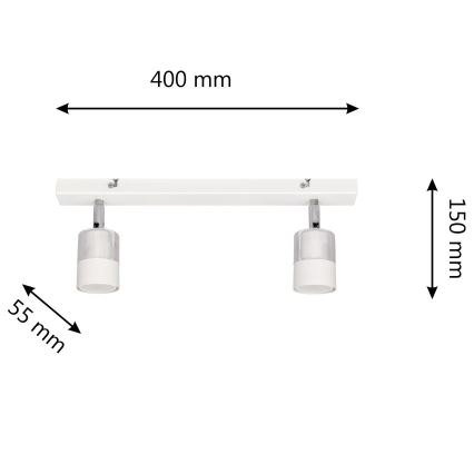LED Kohtvalgusti TUBSSON 2xGU10/4,8W/230V valge/läikiv kroom