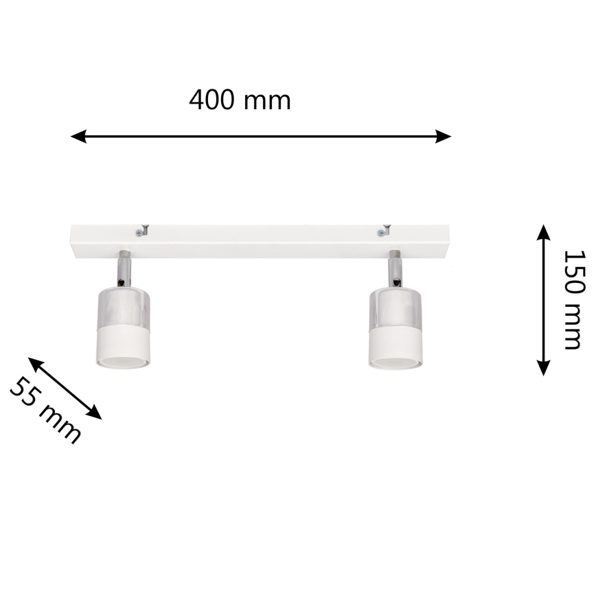 LED Kohtvalgusti TUBSSON 2xGU10/4,8W/230V valge/läikiv kroom