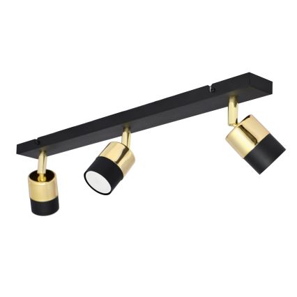 LED Kohtvalgusti TUBSSON 3xGU10/4,8W/230V must/kuldne