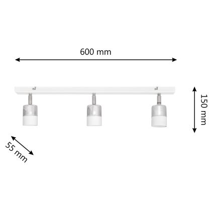 LED Kohtvalgusti TUBSSON 3xGU10/4,8W/230V valge/läikiv kroom