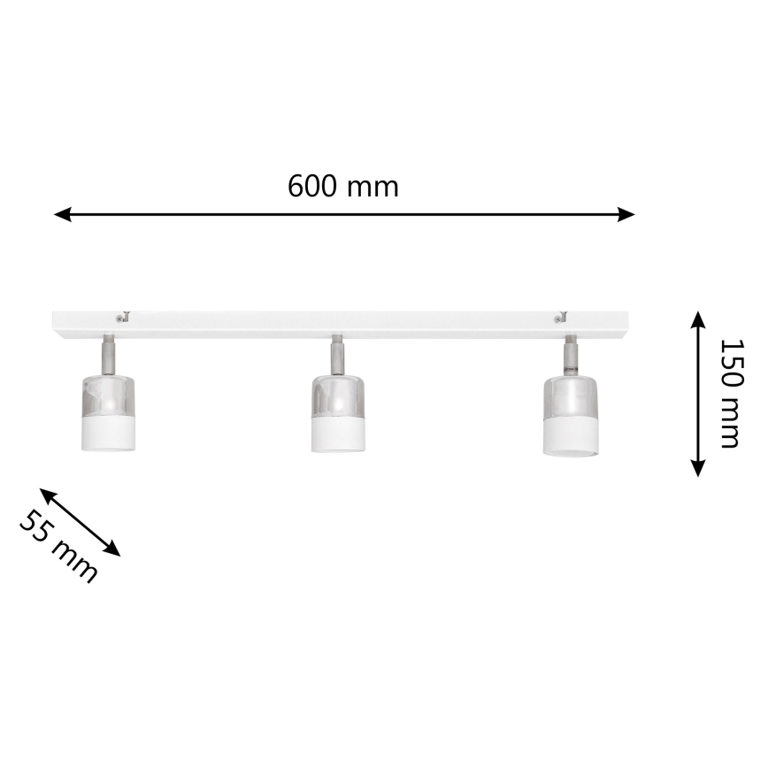 LED Kohtvalgusti TUBSSON 3xGU10/4,8W/230V valge/läikiv kroom