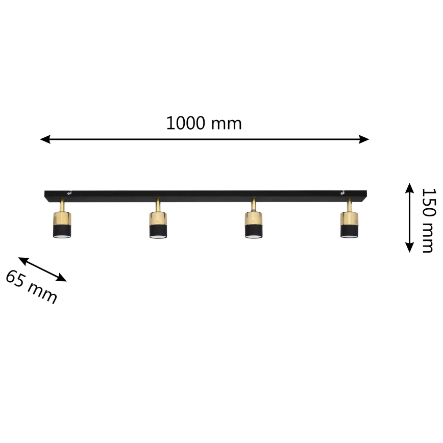 LED Kohtvalgusti TUBSSON 4xGU10/4,8W/230V must/kuldne