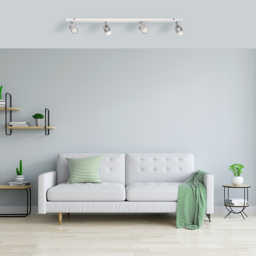LED Kohtvalgusti TUBSSON 4xGU10/4,8W/230V valge/läikiv kroom
