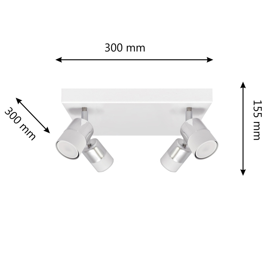 LED Kohtvalgusti TUBSSON 4xGU10/4,8W/230V valge/läikiv kroom