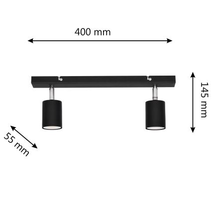 LED Kohtvalgusti TUNE 2xGU10/4,8W/230V must
