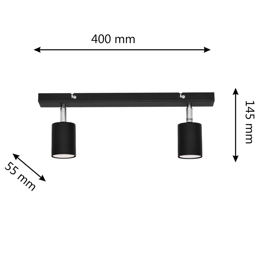 LED Kohtvalgusti TUNE 2xGU10/4,8W/230V must