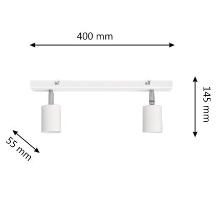 LED Kohtvalgusti TUNE 2xGU10/4,8W/230V valge