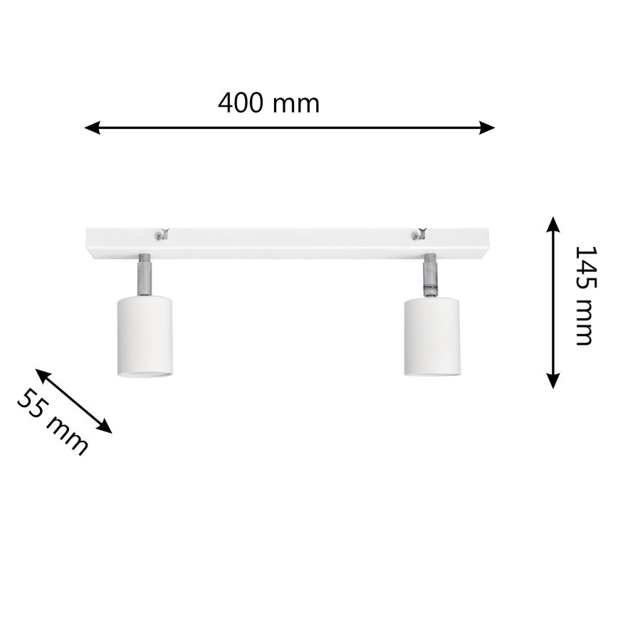 LED Kohtvalgusti TUNE 2xGU10/4,8W/230V valge