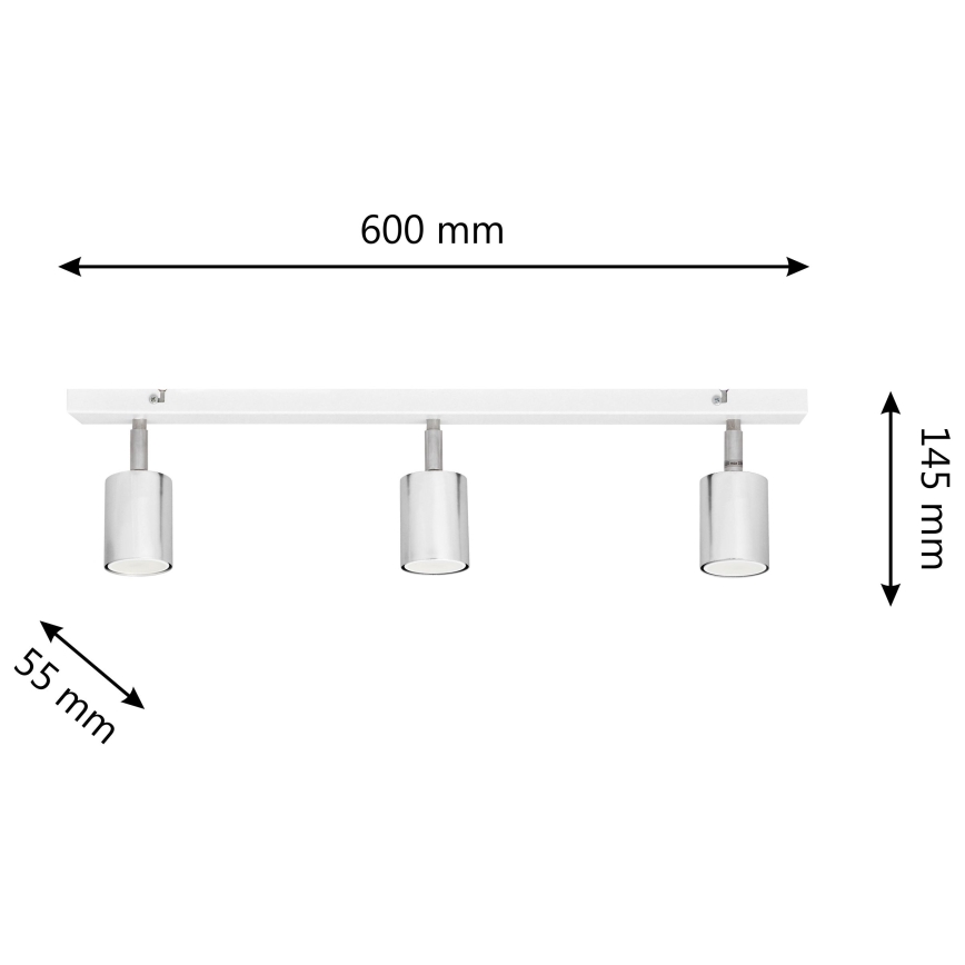 LED Kohtvalgusti TUNE 3xGU10/4,8W/230V matt kroom/valge