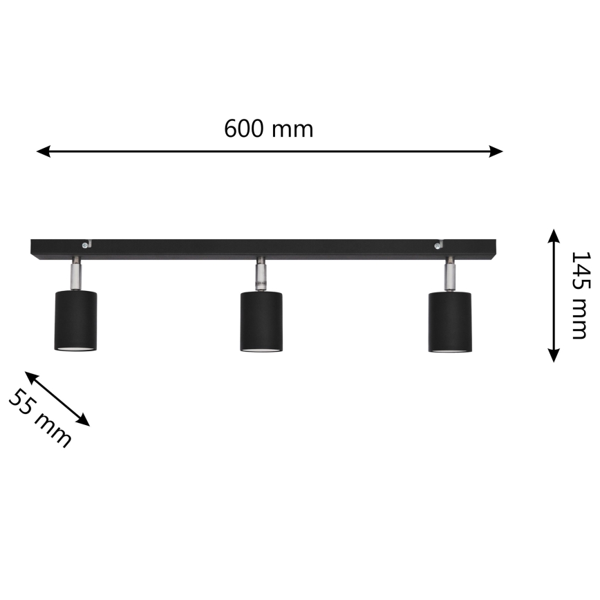 LED Kohtvalgusti TUNE 3xGU10/4,8W/230V must