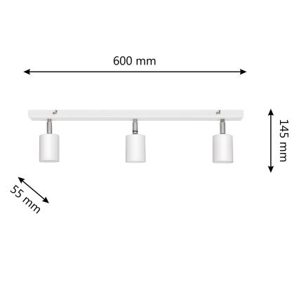 LED Kohtvalgusti TUNE 3xGU10/4,8W/230V valge