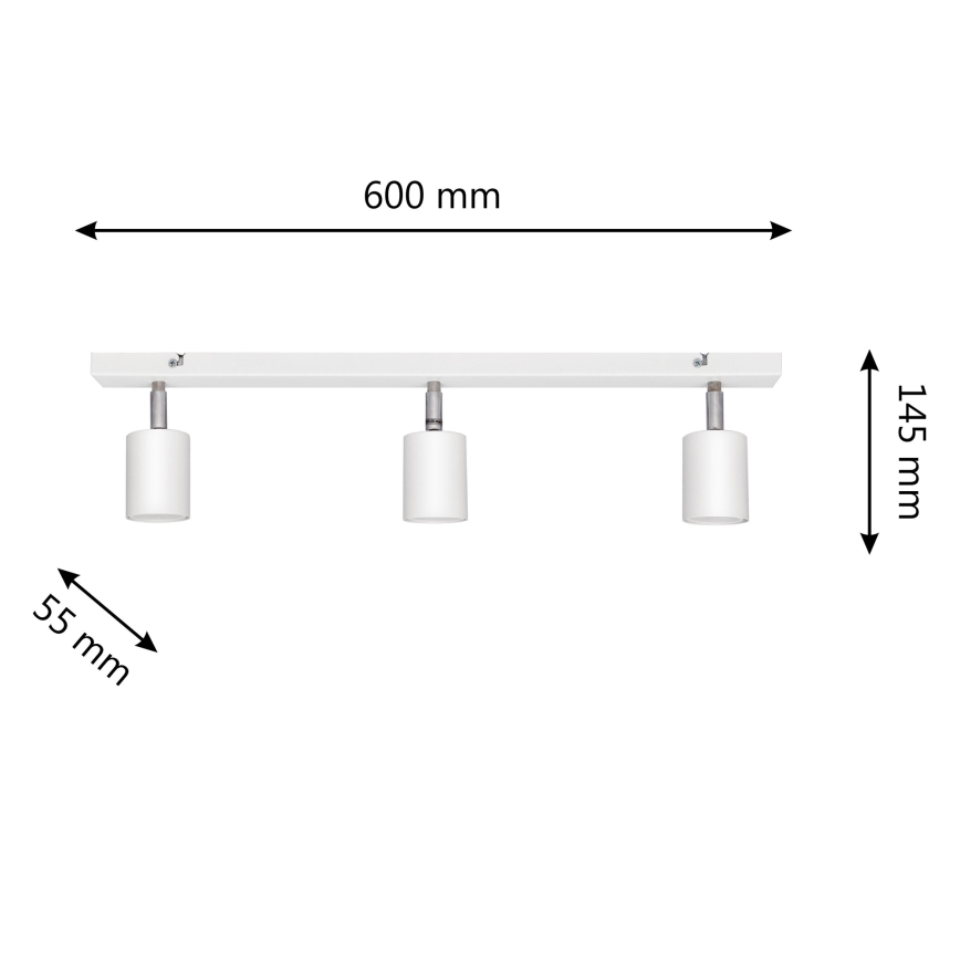 LED Kohtvalgusti TUNE 3xGU10/4,8W/230V valge