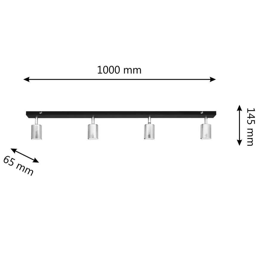 LED Kohtvalgusti TUNE 4xGU10/4,8W/230V matt kroom/must