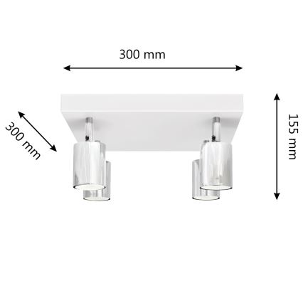 LED Kohtvalgusti TUNE 4xGU10/4,8W/230V matt kroom/valge