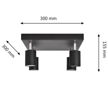 LED Kohtvalgusti TUNE 4xGU10/4,8W/230V must