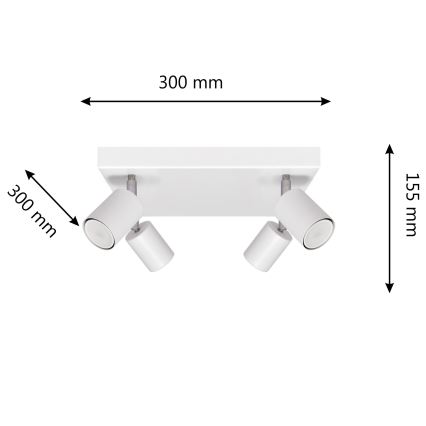 LED Kohtvalgusti TUNE 4xGU10/4,8W/230V valge