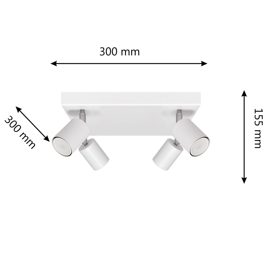 LED Kohtvalgusti TUNE 4xGU10/4,8W/230V valge