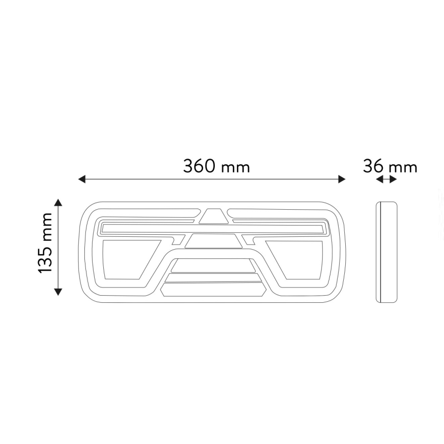 LED Kombineeritud valgusti dünaamilise pöördesignaaliga LED/10-30V IP67 parem