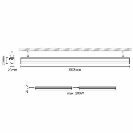 LED Köögimööbli valgusti LED/12W/230V 4000K