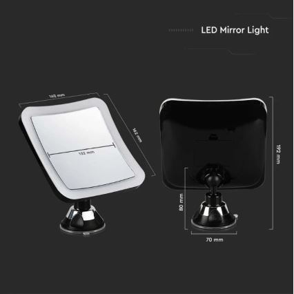 LED Kosmeetikapeegel LED/3,2W/4,5V 3xAA IP44