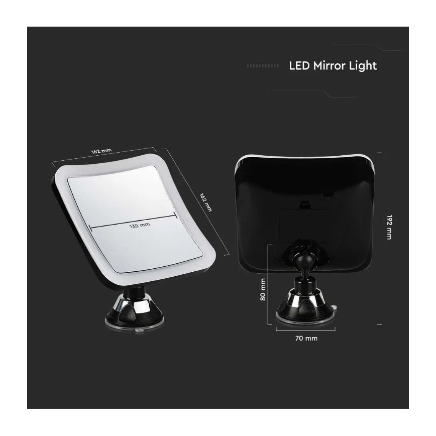 LED Kosmeetikapeegel LED/3,2W/4,5V 3xAA IP44