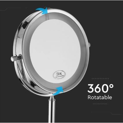 LED Kosmeetikapeegel LED/3W/6V 4xAA IP44