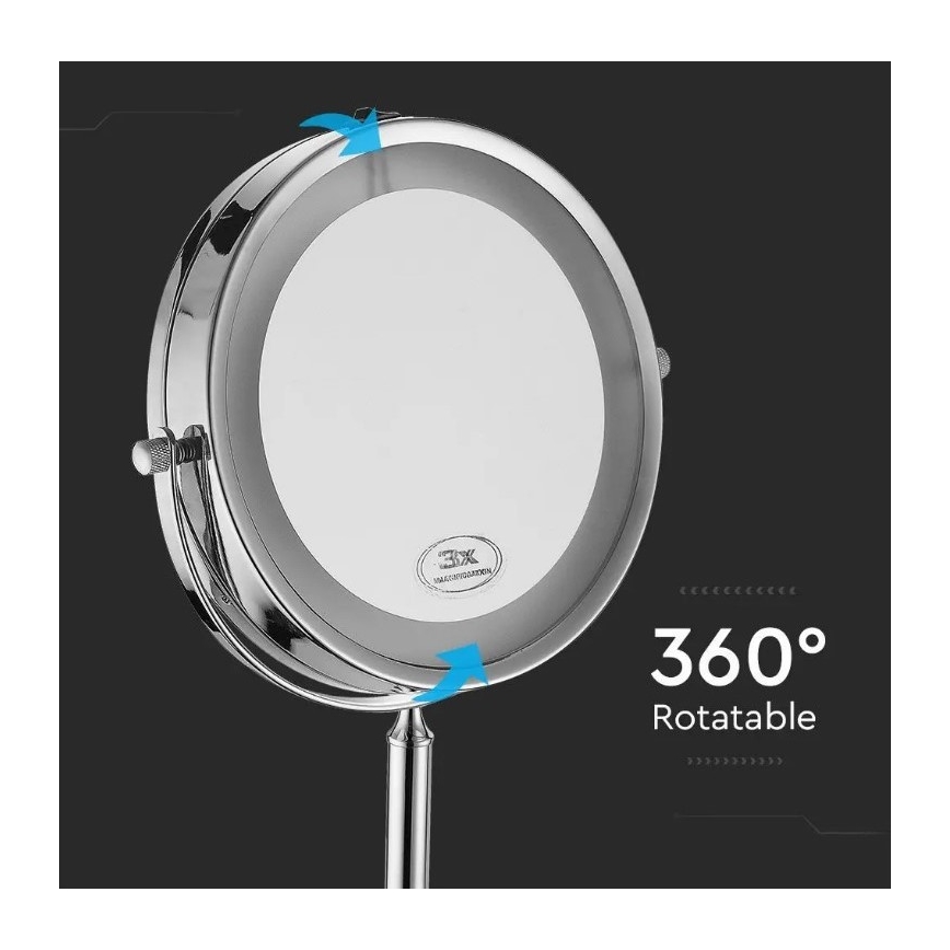 LED Kosmeetikapeegel LED/3W/6V 4xAA IP44