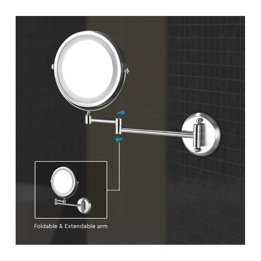 LED Kosmeetikapeegel seinale LED/3W/6V 4xAA IP44