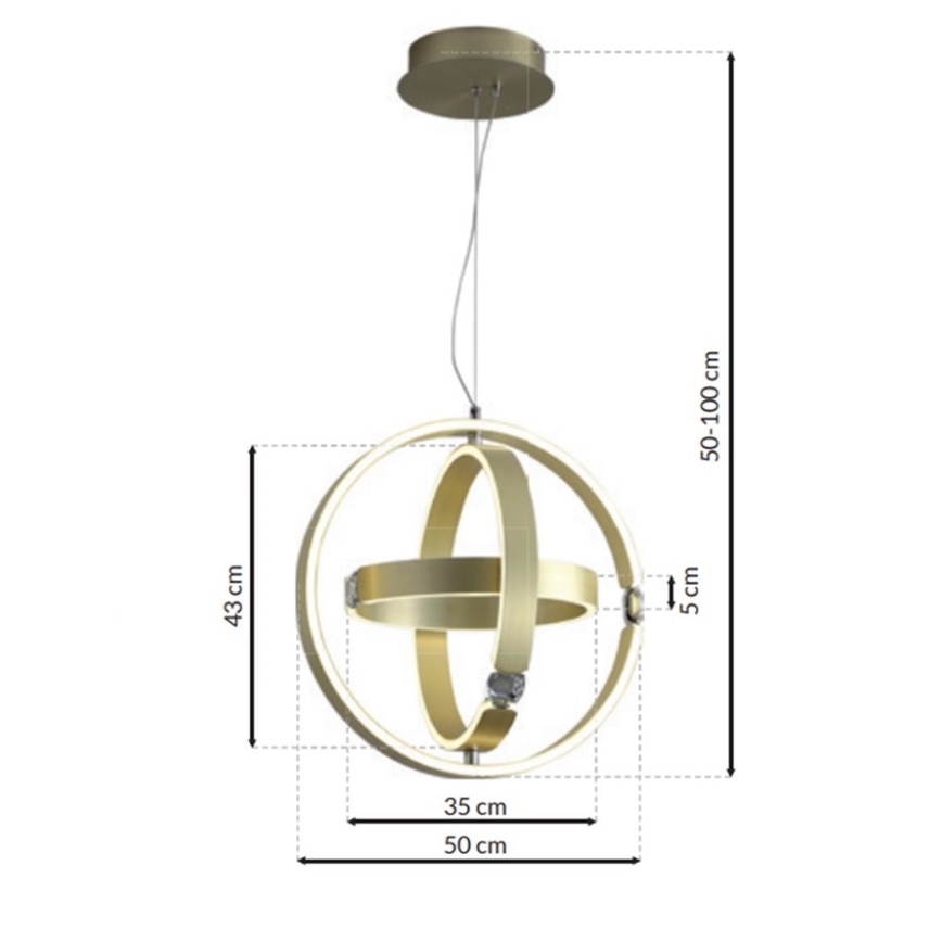LED Kristall-lühter SIRIUS LED/80W/230V