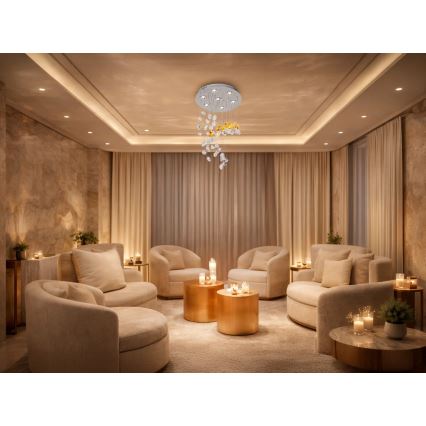 LED-kristalllaelamp AVARA LED/24W/230V Ø 40 cm läikiv kroom + kaugjuhtimispult